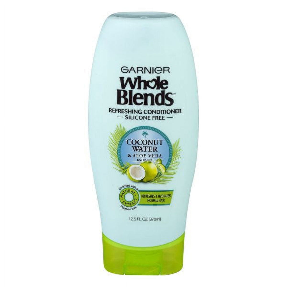 Garnier Whole Blends Refreshing Hair Conditioner with Coconut Water and Aloe Vera Silicone Free 12.5Oz (370ml)